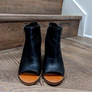 Dolce Vita Leather Open Toe Block High Heel Ankle Boots